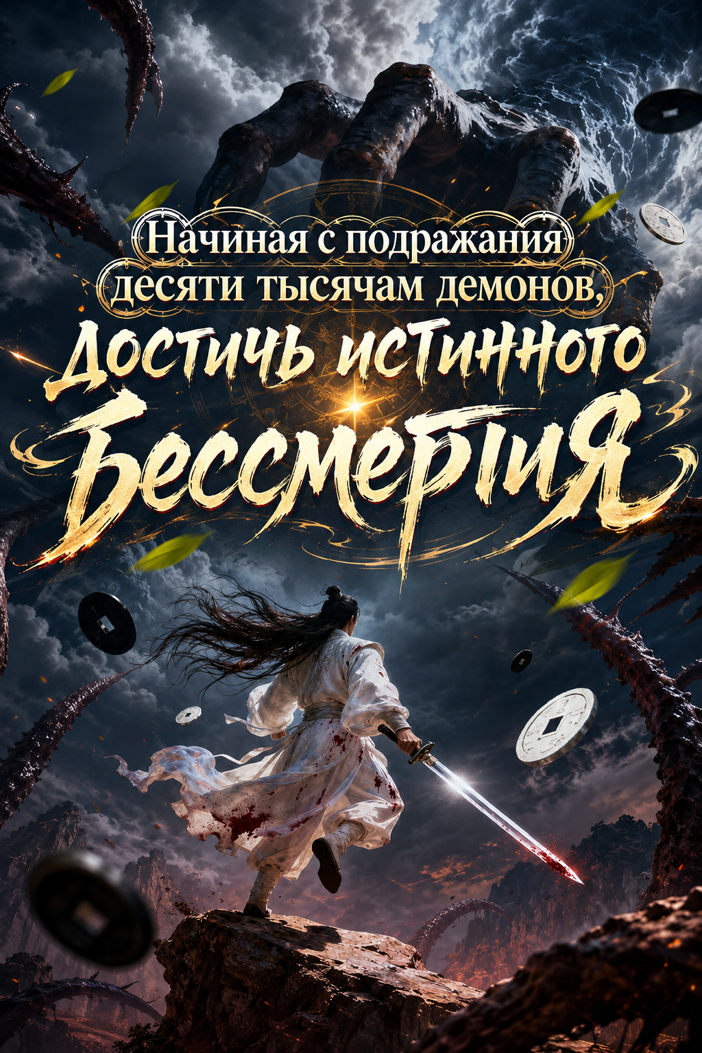Обложка «Начиная с подражания десяти тысячам демонов, достичь истинного бессмертия»